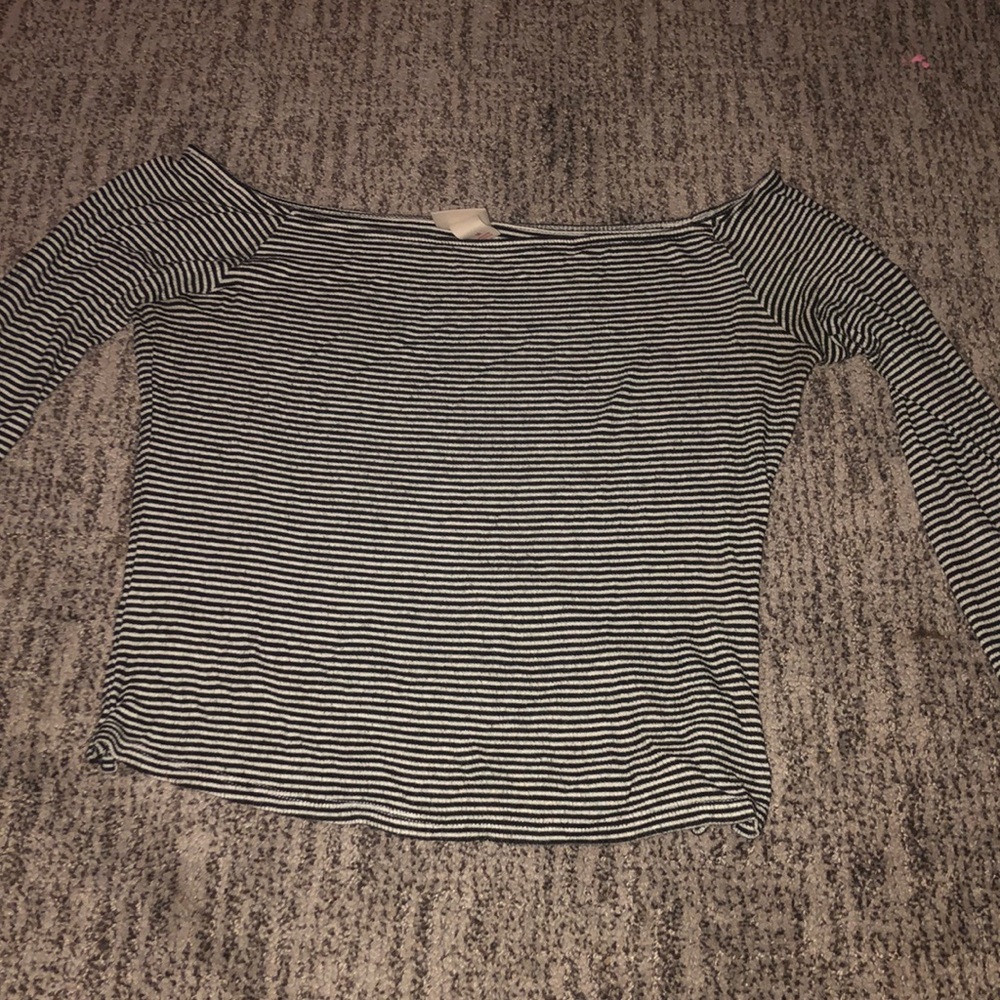 Off the shoulder striped top